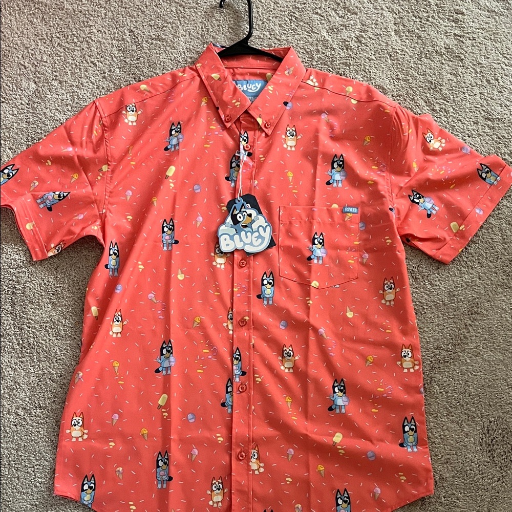 RSVLTS Orange Short Sleeve Shirt with Bluey “Don’t Let it Melt”